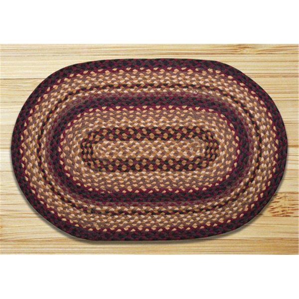 Earth Rugs Oval Shaped Rug- Black Cherry- Chocolate and Cream 13-371